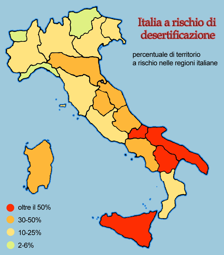 Italia a rischio desertificazione