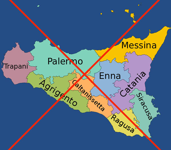La Sicilia ha perso le sue province