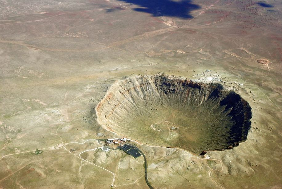 Un tipico cratere da impatto sulla Terra