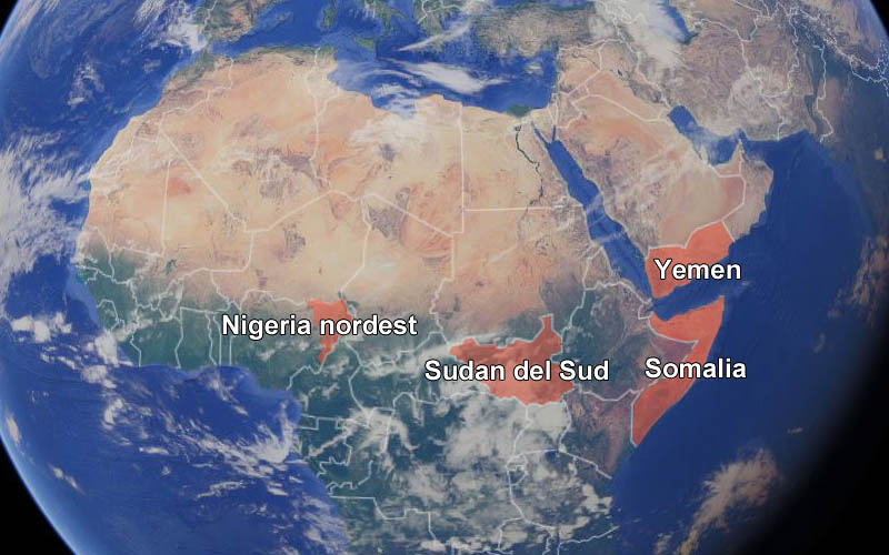 Yemen, Sud Sudan, Somalia e Nigeria: la più grave carestia dal ′45