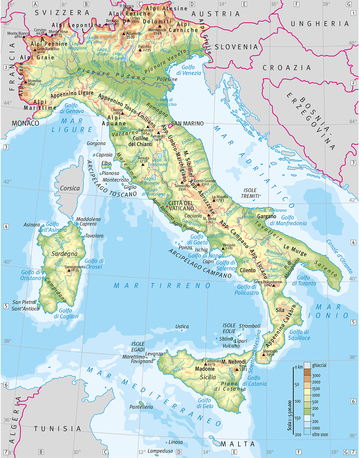 Cartina dell'Italia politica da stampare Cartina dell'Italia politica  Cartina regioni italiane Carta politica Italia