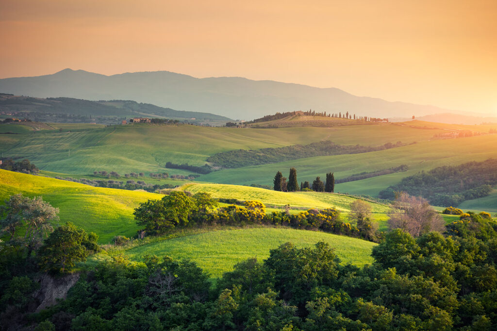 Val-d-Orcia-colline-tramonto