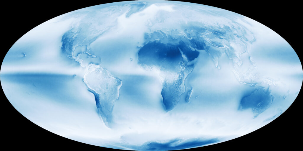 distribuzione delle nuvole sulla superficie terrestre